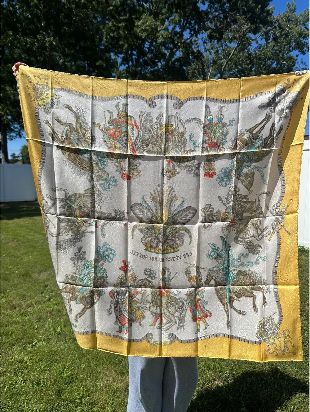 Hermes Les Fetes du Roi Soleil 90cm Jacquard Silk Scarf